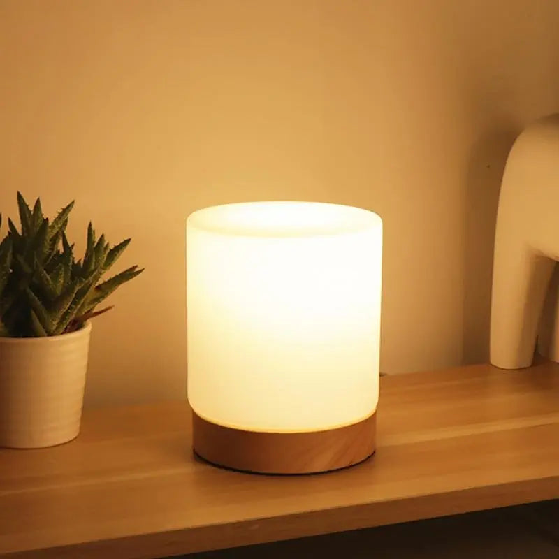 Floroux | Lampe de Table Cylindrique en Verre | Tactile 360°