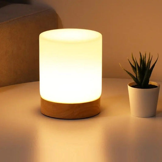Floroux | Lampe de Table Cylindrique en Verre | Tactile 360°
