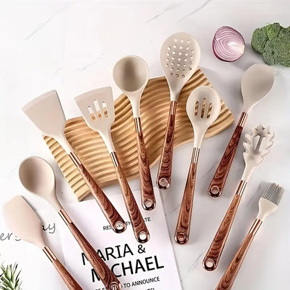 Floroux | Set d’Ustensiles de Cuisine en Silicone | Résistant à la Chaleur