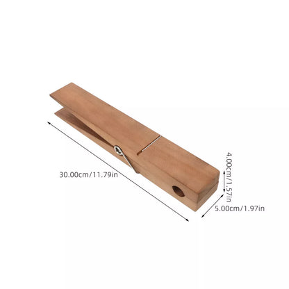 Floroux | Porte-Serviettes Pince en Bois | Fixation Adhésive